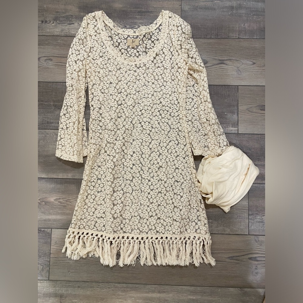 Crochet dress with slip- worn once for photos